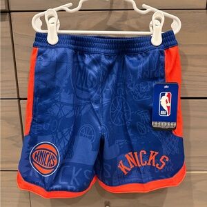 New w Tags Little Boys Blue + Orange Knicks Shorts Sz 7 - Large